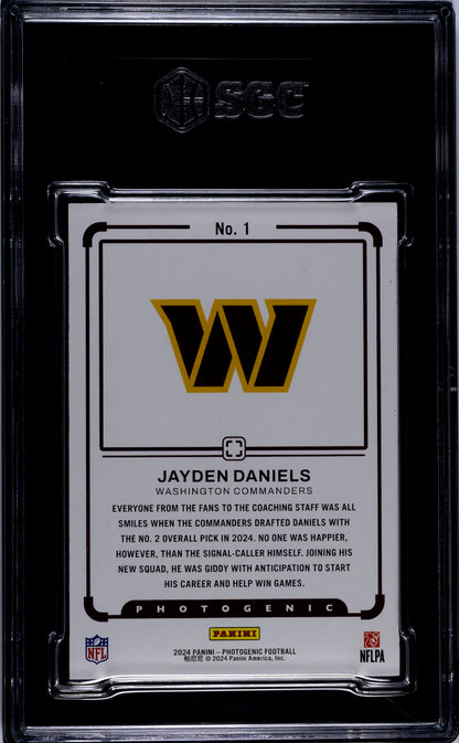 2024 Panini Photogenic Jayden Daniels Draft Snapshots Purple /75 #1 SGC 10