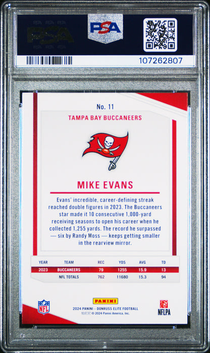 2024 Panini Donruss Elite Mike Evans Razzle Dazzle #11 PSA 10