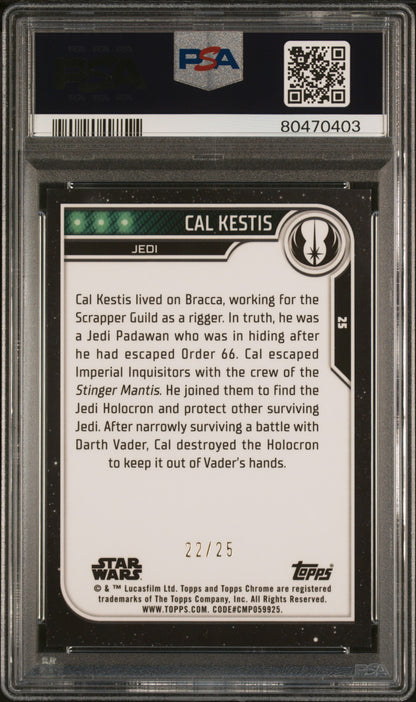 2023 Topps Chrome Star Wars Cal Kestis Orange Refractor #25 PSA 9 /25