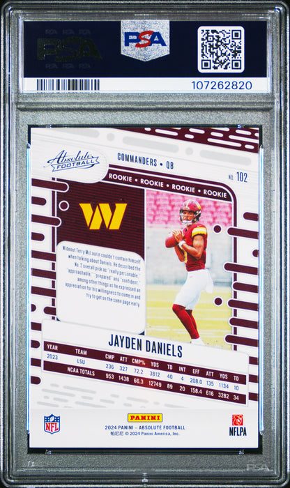 2024 Panini Absolute Jayden Daniels Red White Blue Kaleidoscope #102 PSA 10
