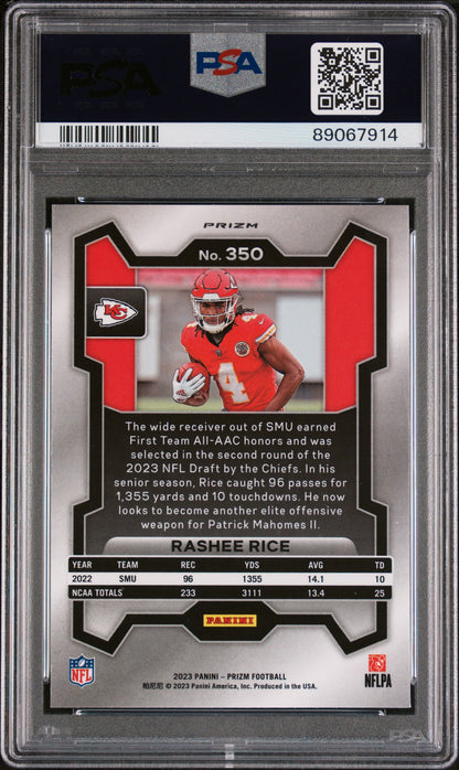 2023 Panini Prizm Rashee Rice Silver #350 PSA 10