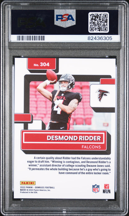 2022 Panini Donruss Desmond Ridder Press Proof Premium #304 PSA 9