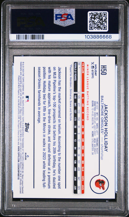 2024 Topps Holiday Jackson Holliday Variation #H50 PSA 10