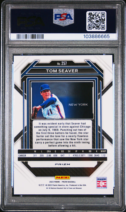 2023 Panini Prizm Tom Seaver White Sparkle #257 PSA 10