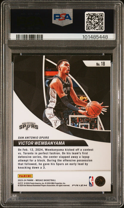2023 Panini Mosaic Elevate Victor Wembanyama Green #18 PSA 10
