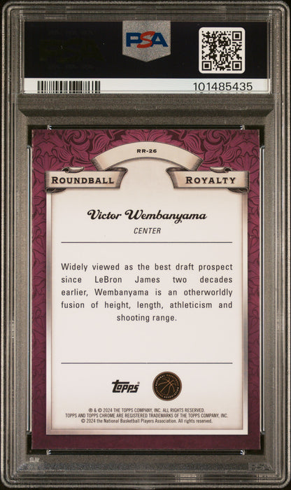 2023 Topps Chrome Roundball Royalty Victor Wembanyama Green Refr RR26 PSA 10