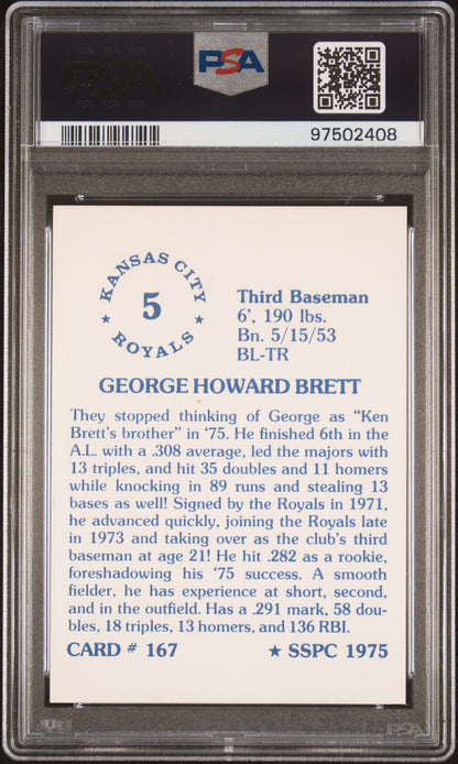 1975 SSPC George Brett #167 PSA 8