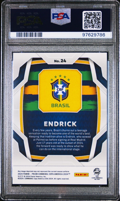 2024 Panini Prizm Conmebol Copa America Endrick #24 PSA 10