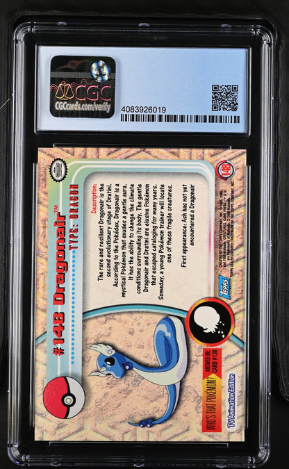 2000 Topps Series 3 Pokemon Dragonair Silver Foil #148 CGC 9.5