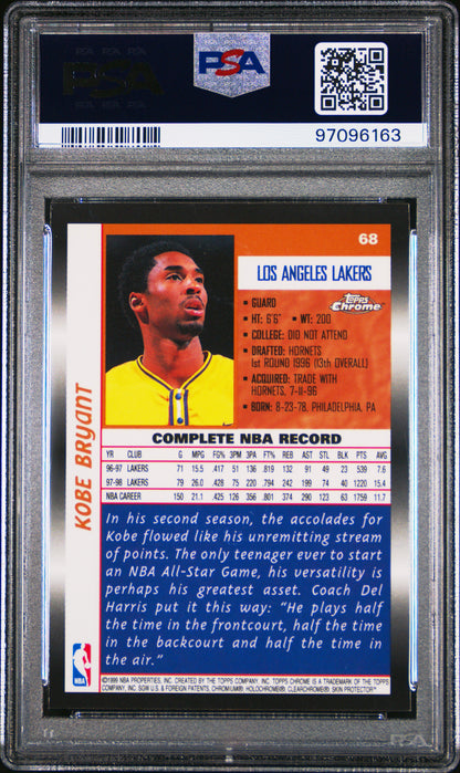 1998 Topps Chrome Kobe Bryant #68 PSA 8