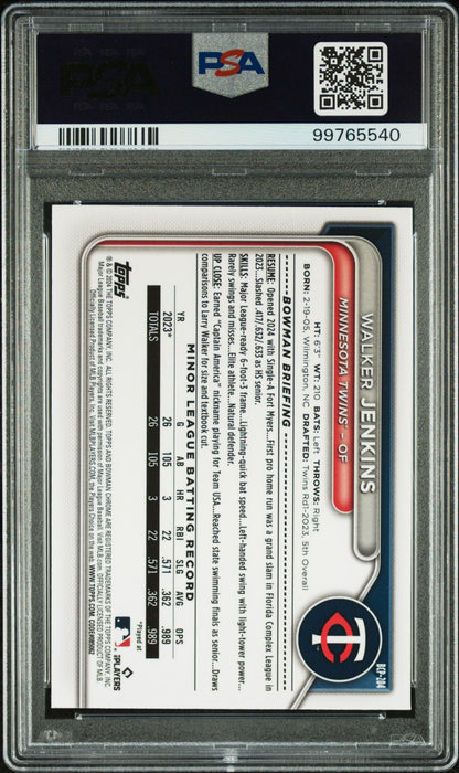 2024 Bowman Chrome Walker Jenkins Reptilian Green Refractor /99 #BCP204 PSA 10