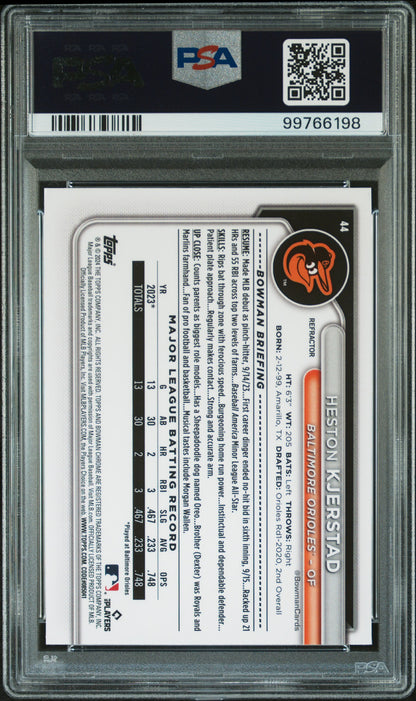 2024 Bowman Chrome Heston Kjerstad Refractor /499 #44 PSA 10
