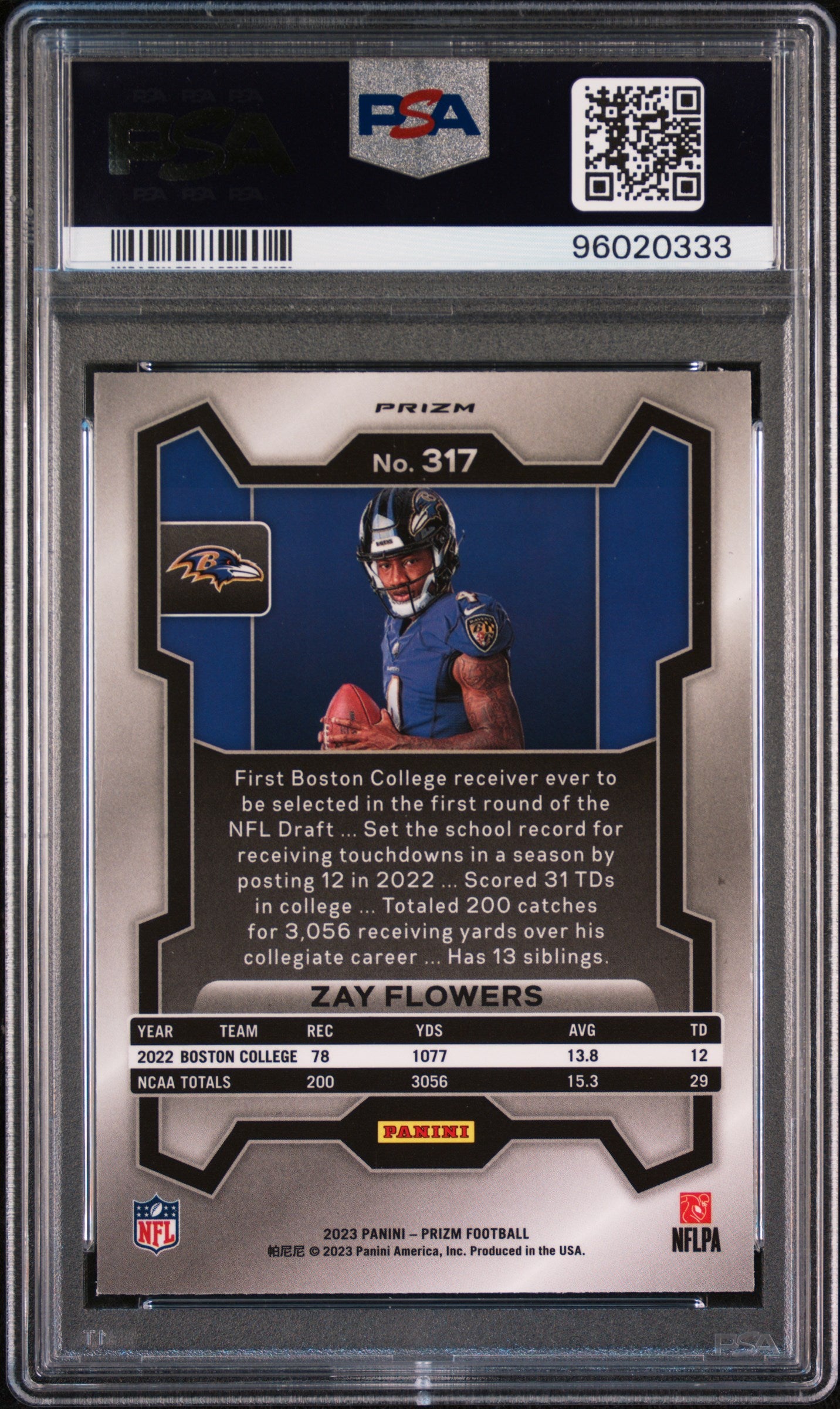 2023 Panini Prizm Zay Flowers Variation #317 PSA 10