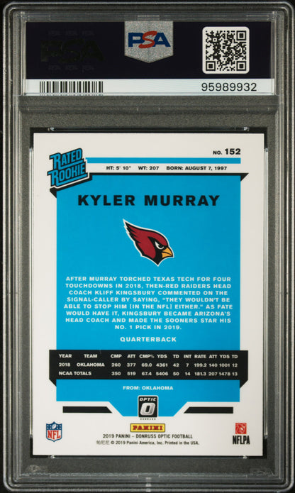 2019 Panini Donruss Optic Kyler Murray #152 PSA 9
