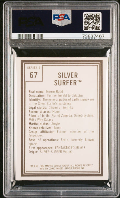 1987 Comic Images Marvel Universe Silver Surfer #67 PSA 8