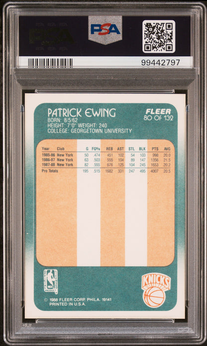 1988 Fleer Patrick Ewing #80 PSA 9