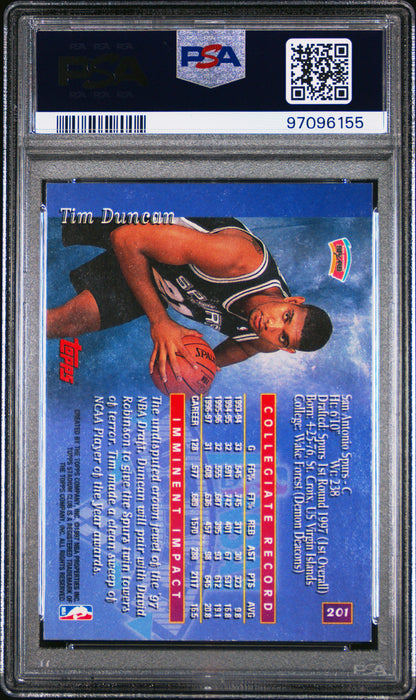 1997 Stadium Club Tim Duncan #201 PSA 9