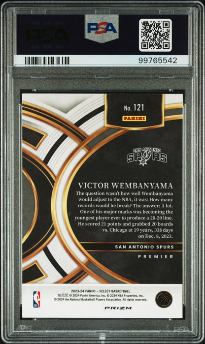 2023 Panini Select Victor Wembanyama Tectonic #121 PSA 10