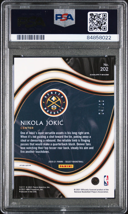 2020 Panini Select Nikola Jokic Gold Disco Prizm /10 #202 PSA 9