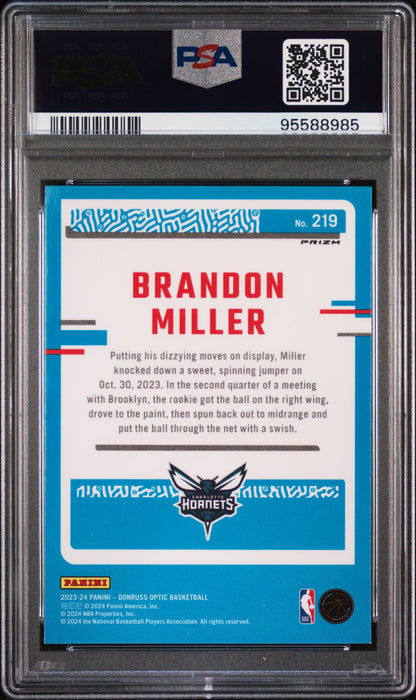 2023 Panini Donruss Optic Brandon Miller Holo #219 PSA 9