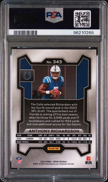 2023 Panini Prizm Anthony Richardson #343 PSA 10