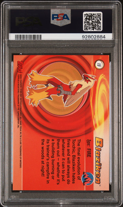2003 Topps Pokemon Advanced Blaziken #19 PSA 8