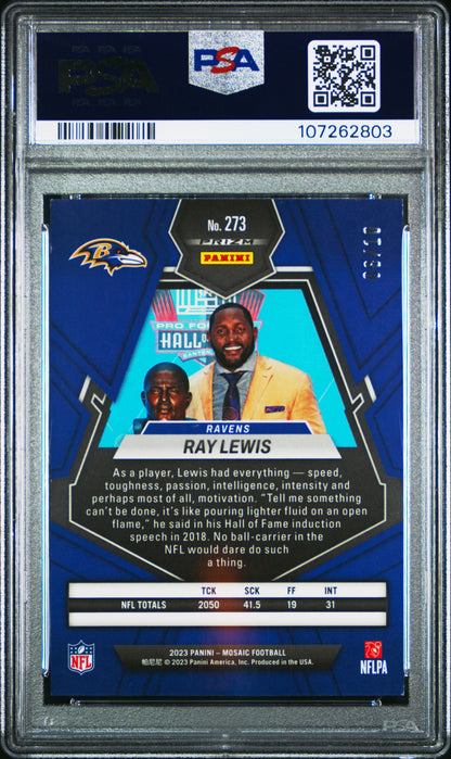 2023 Panini Mosaic Ray Lewis Gold No Huddle #273 PSA 9 /10