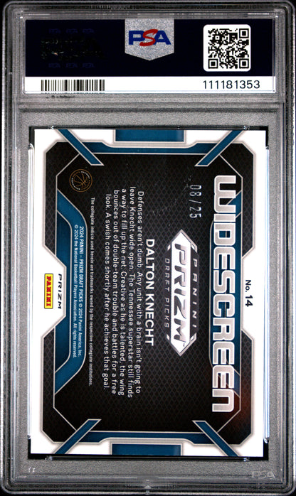 2024 Panini Prizm Draft Picks Widescreen Dalton Knecht Mojo /25 #14 PSA 10
