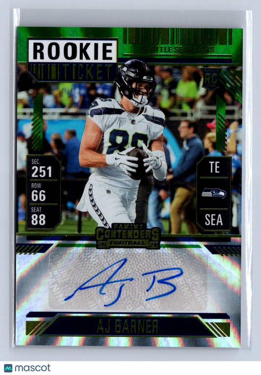 2024 Panini Contenders Rookie Ticket AJ Barner Green Auto #232