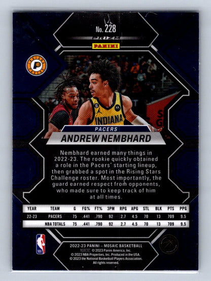 2022-23 Panini Mosaic Andrew Nembhard Silver Prizm #228
