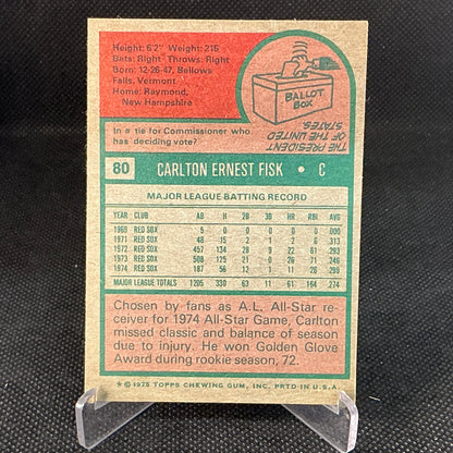 1972 Topps Carlton Fisk #80