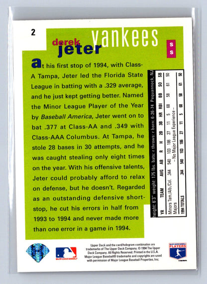 1994 Upper Deck Collector's Choice Derek Jeter #2