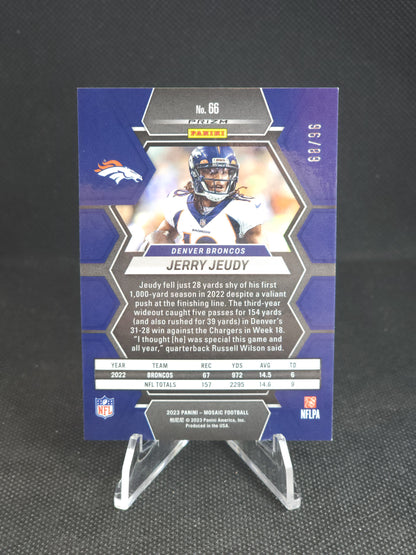 2023 Panini Mosaic Jerry Jeudy Blue Sparkle /96 #66