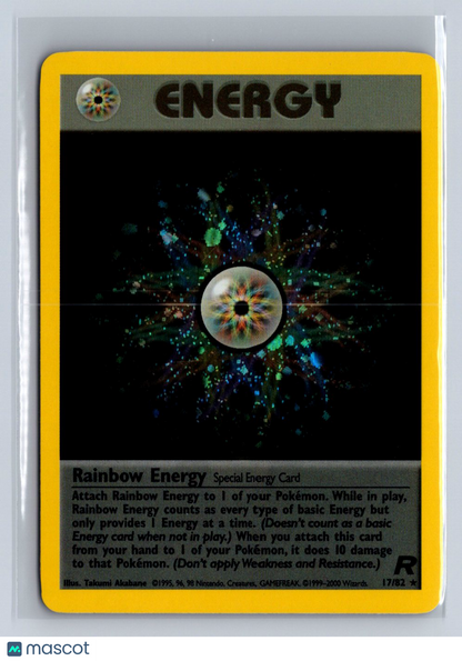 2000 Pokemon Team Rocket Rainbow Energy Holo #17/82