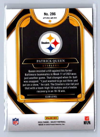 2025 Panini Select Patrick Queen Zebra #286