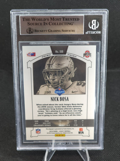 2019 Panini Legacy Nick Bosa Premium Penmanship Auto #188 BGS 9