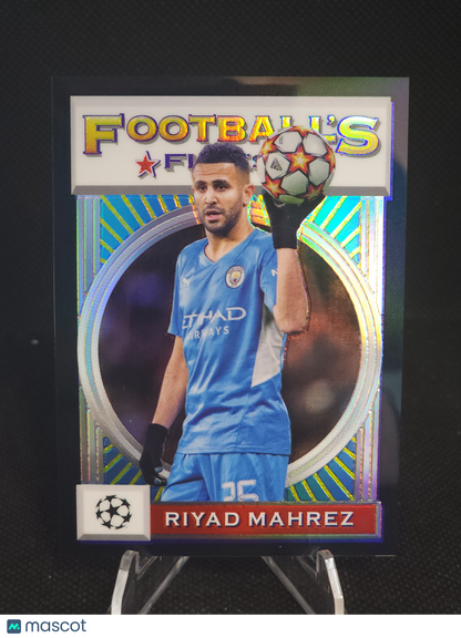 2021-22 Topps Finest Riyad Mahrez Flashbacks Black Refractor /25 #90