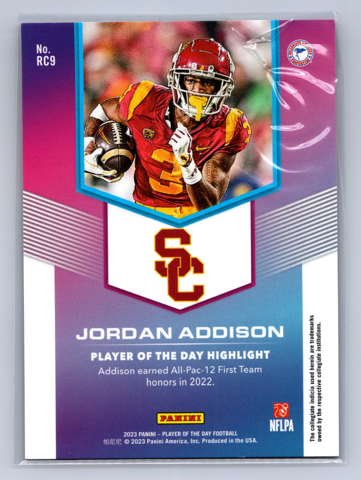 2023 Panini Player of the Day Jordan Addison Orange /199 #RC9
