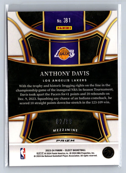 2023-24 Panini Select Mezzanine Anthony Davis Pink Ice /99 #381