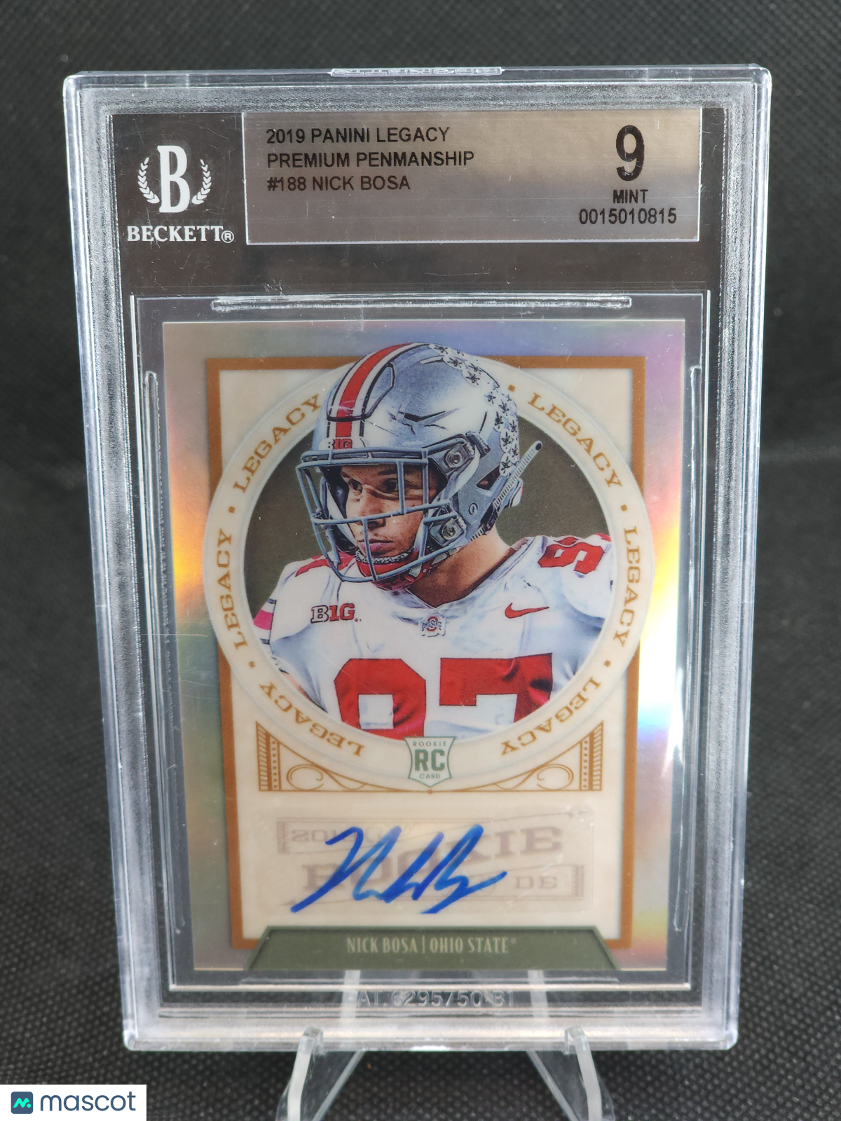 2019 Panini Legacy Nick Bosa Premium Penmanship Auto #188 BGS 9