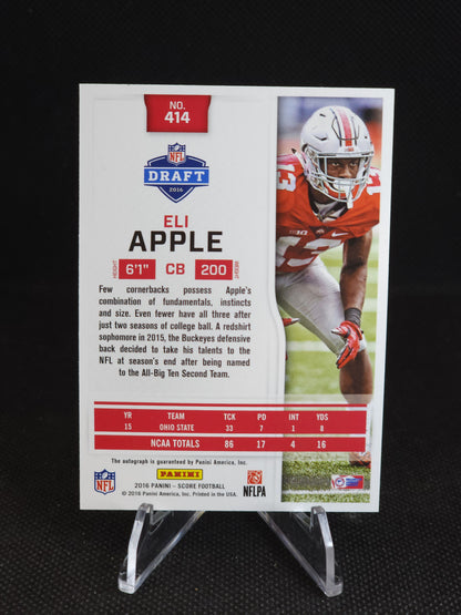 2016 Panini Score Eli Apple Artist's Proof Blue Auto /25 #414