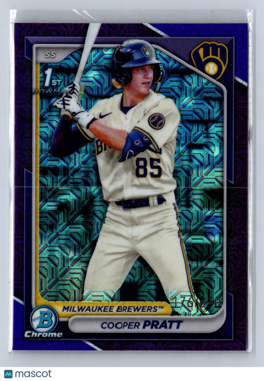2024 Bowman Chrome Cooper Pratt Purple Mojo Refractor /250 #BCP-137