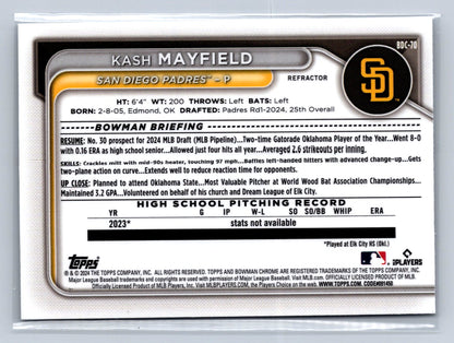 2024 Bowman Chrome Kash Mayfield Refractor #BDC-70