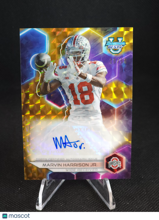 2023 Bowman U Best Marvin Harrison Jr. Gold Geometric Refractor Auto /50 #BOA-MH