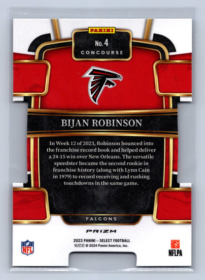 2024 Panini Select Bijan Robinson Concourse Black Green Die-Cut #4