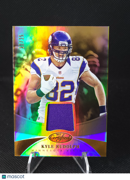 2013 Certified Kyle Rudolph Gold Game-Worn Patch /25 #56