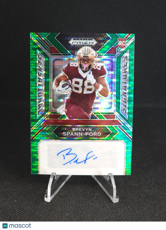 2024 Prizm Draft Brevyn Spann-Ford Sensational Signatures Green Pulsar /25 #BSF