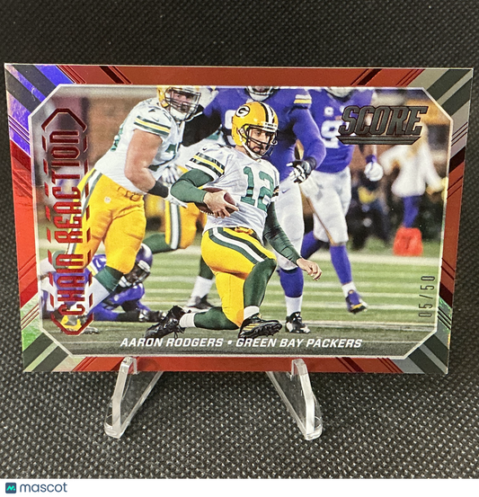 2016 Panini Score Aaron Rodgers Chain Reaction Red /50 #2