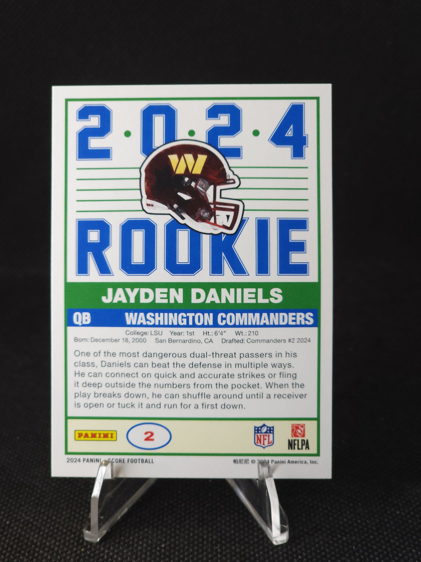 2024 Panini Score Jayden Daniels 35th Anniversary Rookie #2