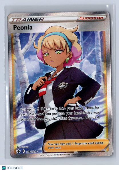 2021 Pokemon Sword & Shield Chilling Reign Peonia #196/198